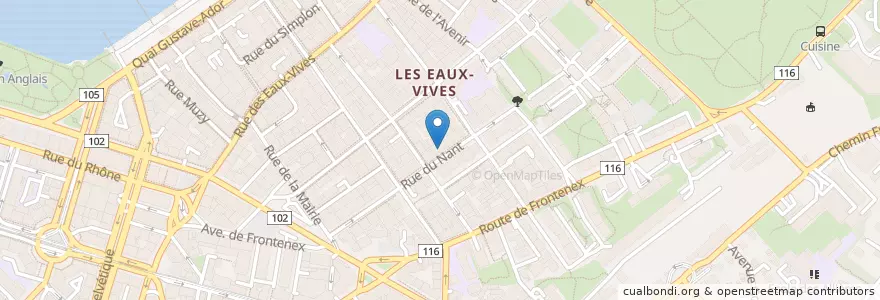 Mapa de ubicacion de Ludothèque des Eaux-Vives en Suíça, Genève, Genève, Genebra.