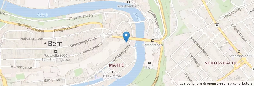 Mapa de ubicacion de nette Toilette en Zwitserland, Bern/Berne, Verwaltungsregion Bern-Mittelland, Verwaltungskreis Bern-Mittelland, Bern.