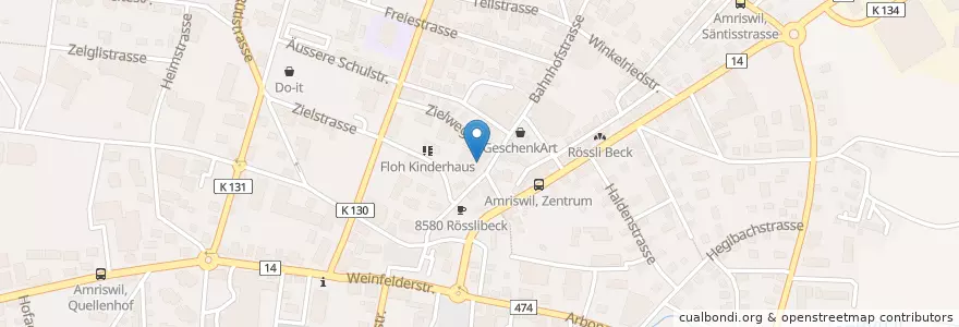 Mapa de ubicacion de UBS en 스위스, Thurgau, Bezirk Arbon, Amriswil.