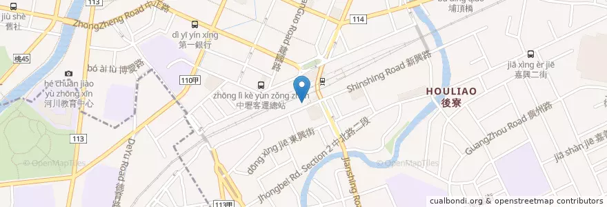 Mapa de ubicacion de 鐵路警察局中壢派出所 en 臺灣, 桃園市, 中壢區.