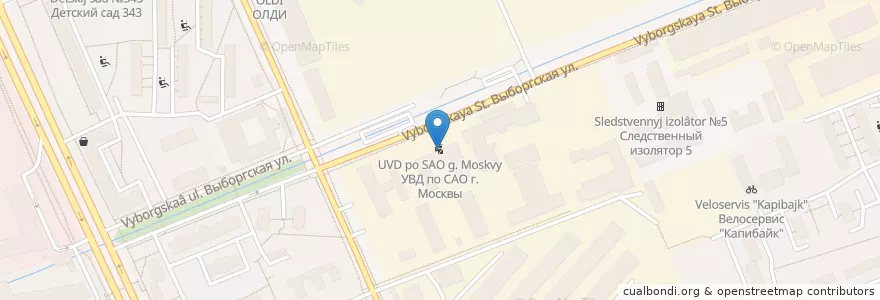 Mapa de ubicacion de УВД по САО г. Москвы en Rússia, Distrito Federal Central, Москва, Северный Административный Округ, Войковский Район.