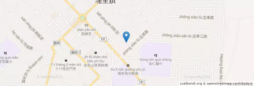 Mapa de ubicacion de 腸腸來 en 臺灣, 臺灣省, 南投縣, 埔里鎮.