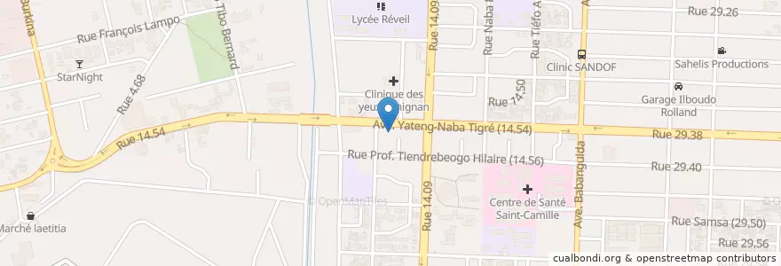 Mapa de ubicacion de Univers BIO-MEDICAL en 부르키나파소, Centre, Kadiogo, 와가두구.
