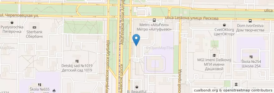 Mapa de ubicacion de БиоРитм en Rússia, Distrito Federal Central, Москва, Северо-Восточный Административный Округ, Район Лианозово, Район Бибирево.