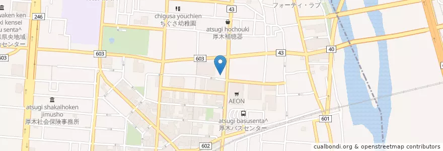 Mapa de ubicacion de 有泉こどもクリニック (Ariizumi Children's Clinic) en 日本, 神奈川県, 厚木市.