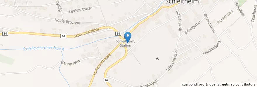 Mapa de ubicacion de Raiffeisenbank Schaffhausen en Schweiz, Schaffhausen, Schleitheim.
