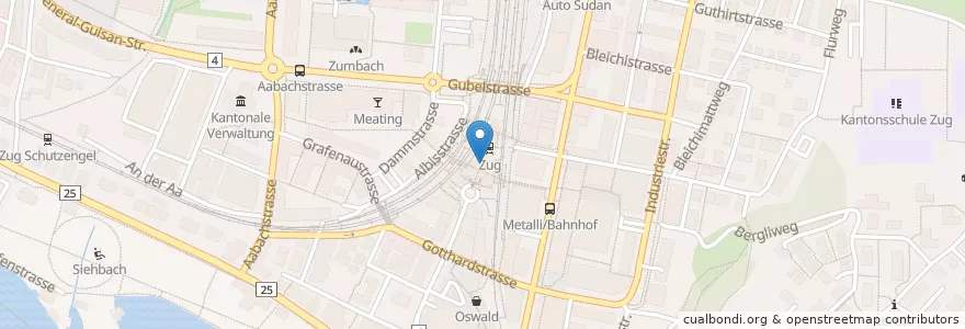 Mapa de ubicacion de Raiffeisenbank Zug en Schweiz/Suisse/Svizzera/Svizra, Zug, Zug.