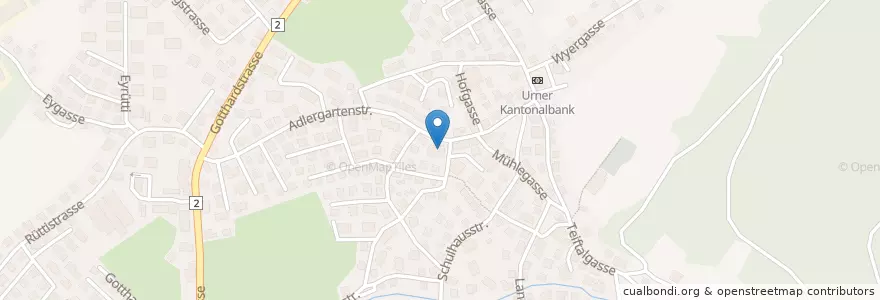 Mapa de ubicacion de Raiffeisenbank Urnerland en Zwitserland, Uri, Schattdorf.