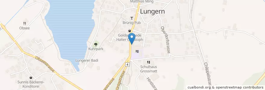 Mapa de ubicacion de Raiffeisenbank Obwalden en Svizzera, Obvaldo, Lungern.