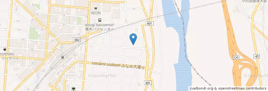 Mapa de ubicacion de 日本バプテスト厚木教会 en 일본, 가나가와현, 厚木市.
