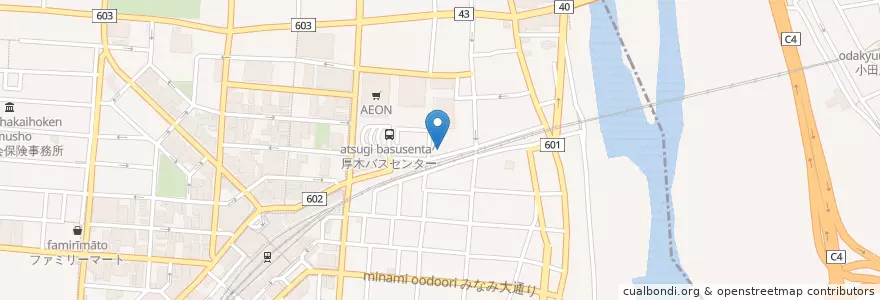 Mapa de ubicacion de 厚木市立厚木保育所 en 日本, 神奈川県, 厚木市.