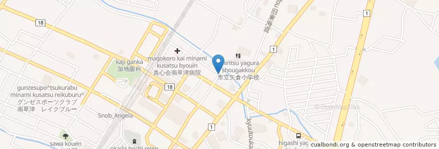 Mapa de ubicacion de 南草津歯科 en Japão, 滋賀県, 草津市.