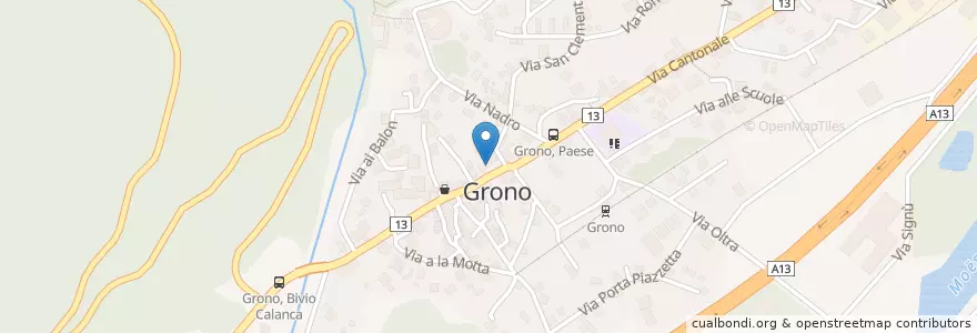 Mapa de ubicacion de Restaurant Jaipur en Switzerland, Grisons, Moësa, Grono.