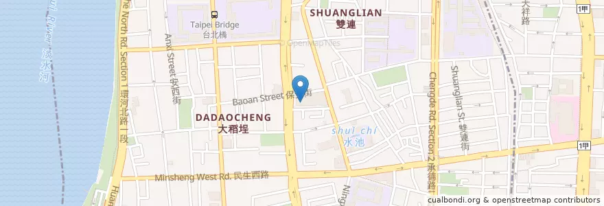 Mapa de ubicacion de 三商巧福 en تايوان, تايبيه الجديدة, تايبيه, 大同區.