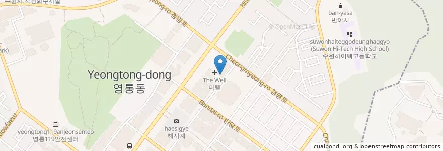 Mapa de ubicacion de IBK기업은행 영통대로지점 en 대한민국, 경기도, 수원시, 영통구.