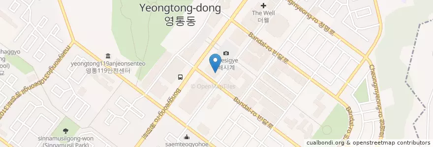 Mapa de ubicacion de 미정국수0410 영통역점 en South Korea, Gyeonggi-Do, Suwon-Si, 영통구.