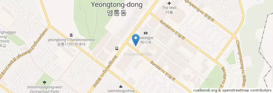 Mapa de ubicacion de L&K미래안과 en 大韓民国, 京畿道, 水原市, 霊通区.