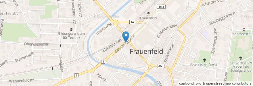 Mapa de ubicacion de Glacé und meh en 瑞士, Thurgau, Bezirk Frauenfeld, Frauenfeld.