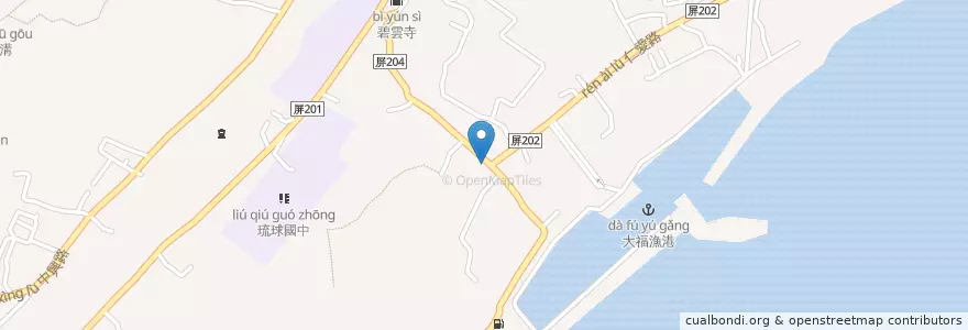 Mapa de ubicacion de 小小島 en تایوان, 臺灣省, 屏東縣, 琉球鄉.