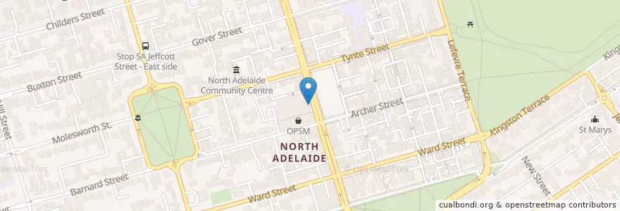 Mapa de ubicacion de Chatime en Australië, Zuid-Australië, Adelaide, Adelaide City Council.