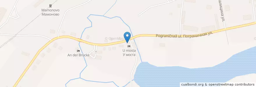 Mapa de ubicacion de У моста en Russie, District Fédéral Du Nord-Ouest, Oblast De Kaliningrad, Мамоновский Городской Округ.