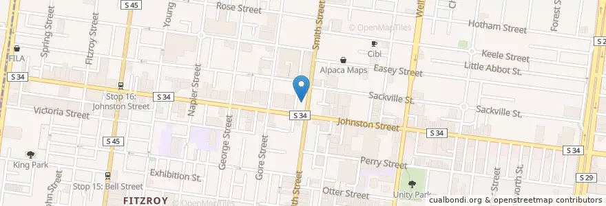 Mapa de ubicacion de Mamma Vittoria's en Australië, Victoria, City Of Yarra.