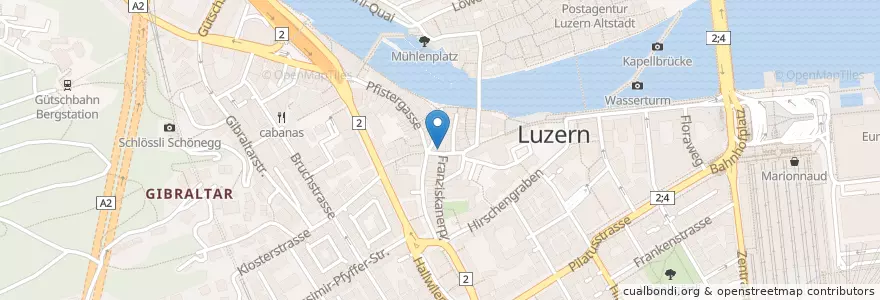 Mapa de ubicacion de Sauvage en Zwitserland, Luzern, Luzern.