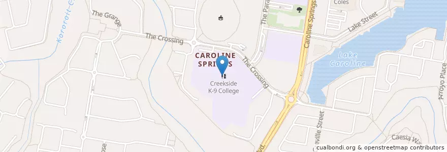 Mapa de ubicacion de Creekside K-9 College en Австралия, Виктория, City Of Melton.