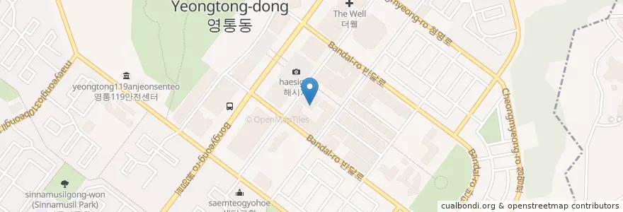 Mapa de ubicacion de NH농협은행 수원영통지점 en 대한민국, 경기도, 수원시, 영통구.