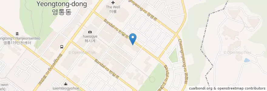 Mapa de ubicacion de 미라클프리미엄독서실 en 대한민국, 경기도, 영통구, 기흥구.