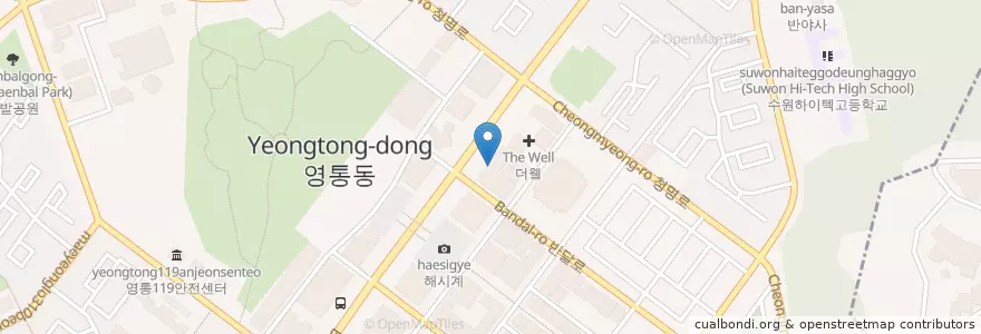 Mapa de ubicacion de 랭스터디카페 수원영통점 en 韩国/南韓, 京畿道, 水原市, 靈通區.