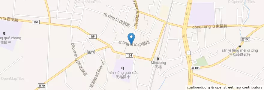 Mapa de ubicacion de 中醫診所 en 台湾, 台湾省, 嘉義県, 民雄郷.