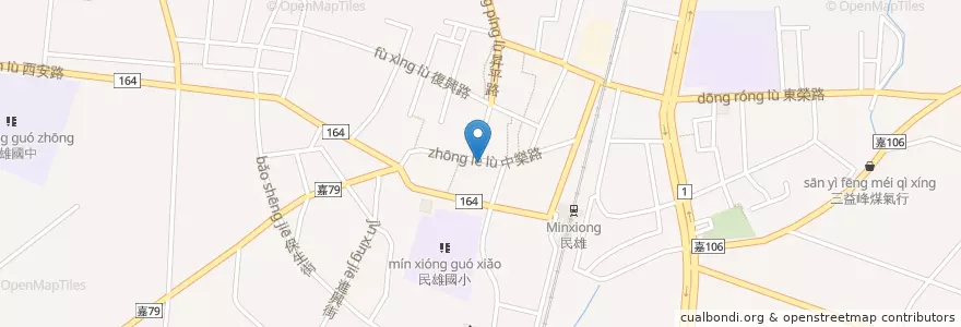 Mapa de ubicacion de 照記芋圓 en 台湾, 台湾省, 嘉義県, 民雄郷.