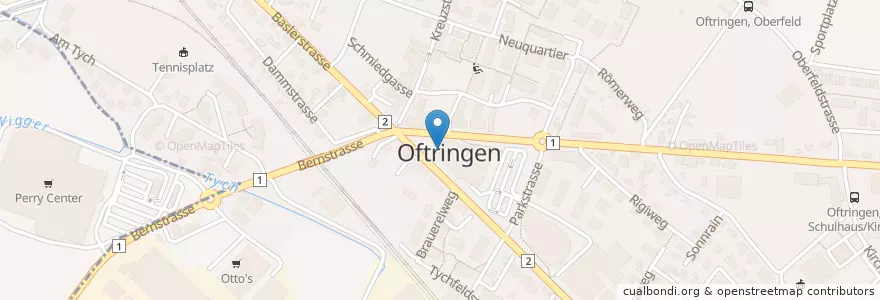 Mapa de ubicacion de Raiffeisenbank Zofingen en Schweiz, Aargau, Bezirk Zofingen, Oftringen.