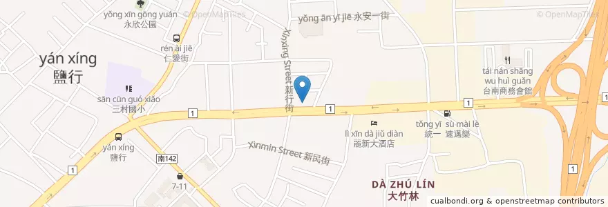 Mapa de ubicacion de 格上租車 en تایوان, 臺南市, 永康區.