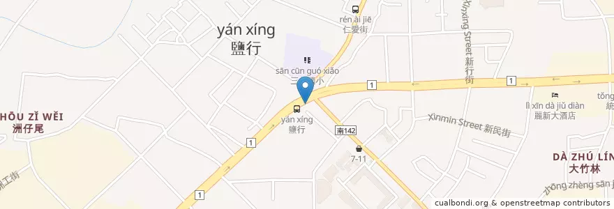 Mapa de ubicacion de 統聯客運 en 臺灣, 臺南市, 永康區.