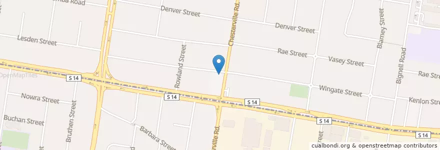 Mapa de ubicacion de Chesterville Road Bakery en Avustralya, Victoria, City Of Glen Eira, City Of Kingston.