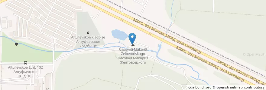 Mapa de ubicacion de Часовня Макария Желтоводского en Rusia, Distrito Federal Central, Óblast De Moscú, Городской Округ Мытищи, Район Бибирево.
