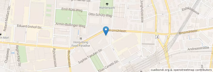 Mapa de ubicacion de Coop Restaurant en Zwitserland, Zürich, Bezirk Zürich, Zürich.