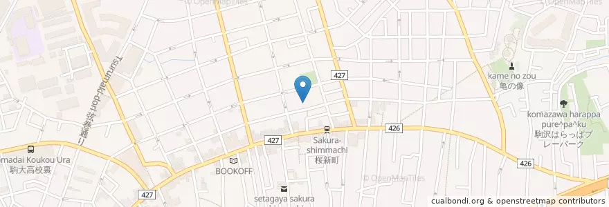 Mapa de ubicacion de 桜新町 en ژاپن, 東京都, 世田谷区.