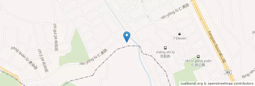 Mapa de ubicacion de 鳥松大將廟 en 臺灣, 高雄市, 鳥松區, 仁武區.