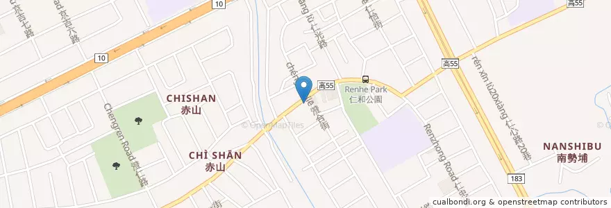 Mapa de ubicacion de 正宗排骨飯 en Taiwan, Kaohsiung, Renwu District.