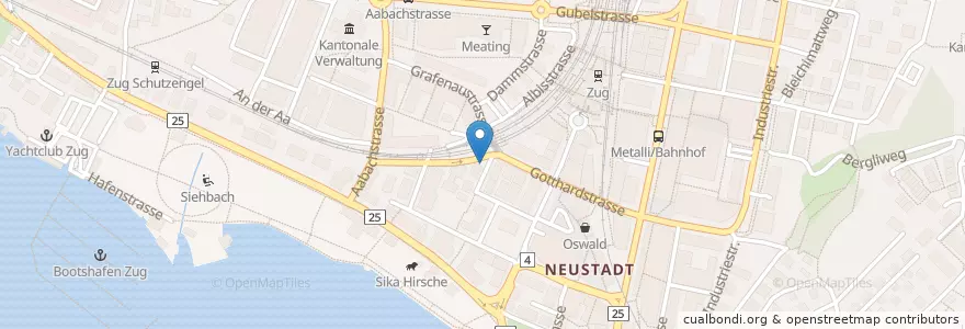 Mapa de ubicacion de Kurioz Bar & Kitchen en Suíça, Zug, Zug.