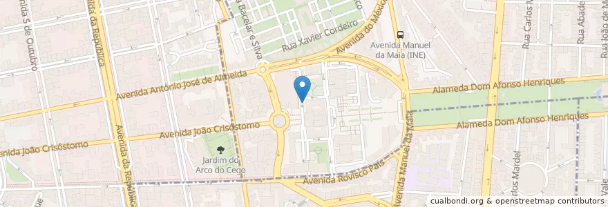 Mapa de ubicacion de IST en 葡萄牙, Área Metropolitana De Lisboa, Lisboa, Grande Lisboa, 里斯本, Areeiro.