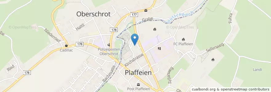Mapa de ubicacion de Bar Las Palmeiras en Switzerland, Fribourg/Freiburg, Sensebezirk, Plaffeien.