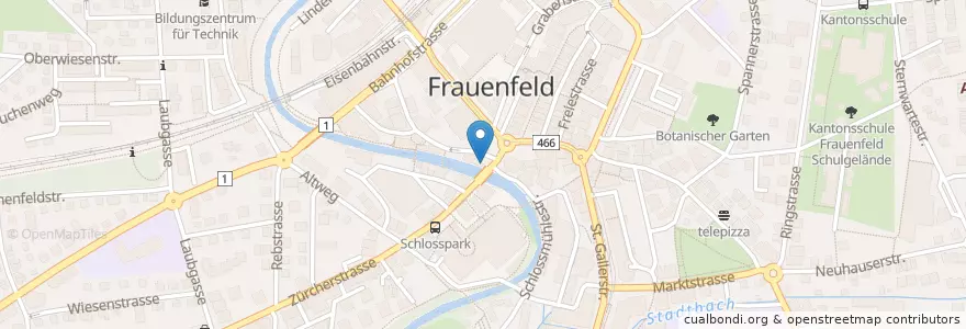 Mapa de ubicacion de Mona Lisa en Switzerland, Thurgau, Bezirk Frauenfeld, Frauenfeld.