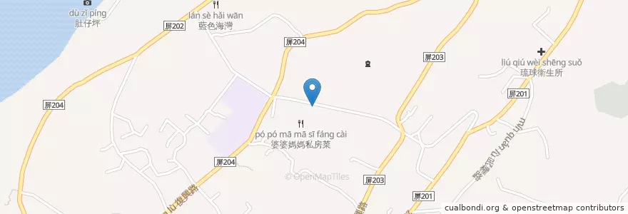 Mapa de ubicacion de 夜酌小站 en Taiwan, 臺灣省, 屏東縣, 琉球鄉.