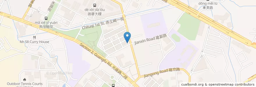 Mapa de ubicacion de 建新水煎包 en 타이완, 타이완성, 신주시, 둥구.