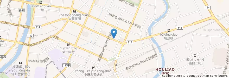 Mapa de ubicacion de 四海遊龍 en 臺灣, 桃園市, 中壢區.