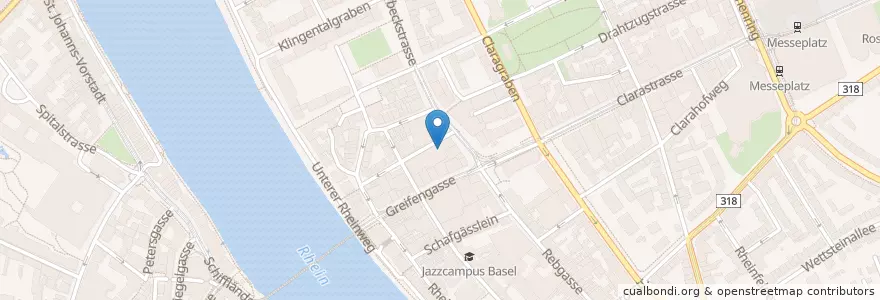 Mapa de ubicacion de Migros Restaurant en 스위스, Basel-Stadt, Basel.